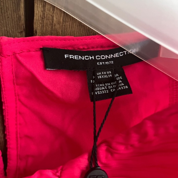 French Connection Althea Satin Sleeveless Draped Mini Dress, Azalea - Picture 11 of 17